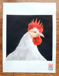 Coq, peinture acrylique 24x32cm
