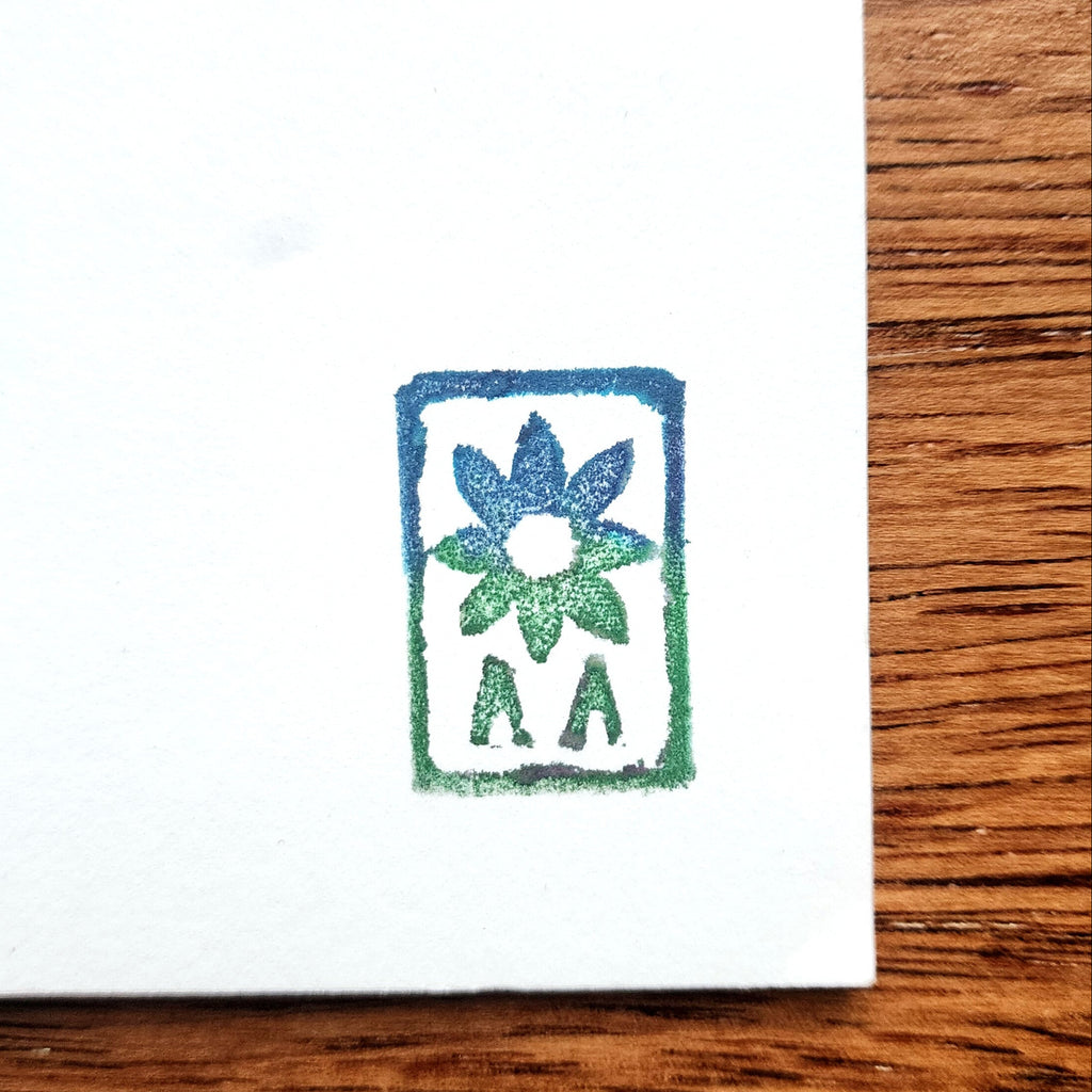 Papillon vert et bleu, 24x32cm, acrylique